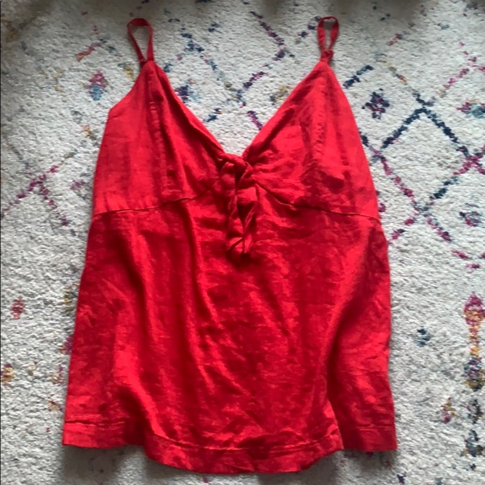 Red Front Tie Tank Top Women’s Size Medium